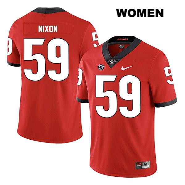 Georgia Bulldogs Women's Steven Nixon #59 NCAA Legend Authentic Red Nike Stitched College Football Jersey FBI1556XM